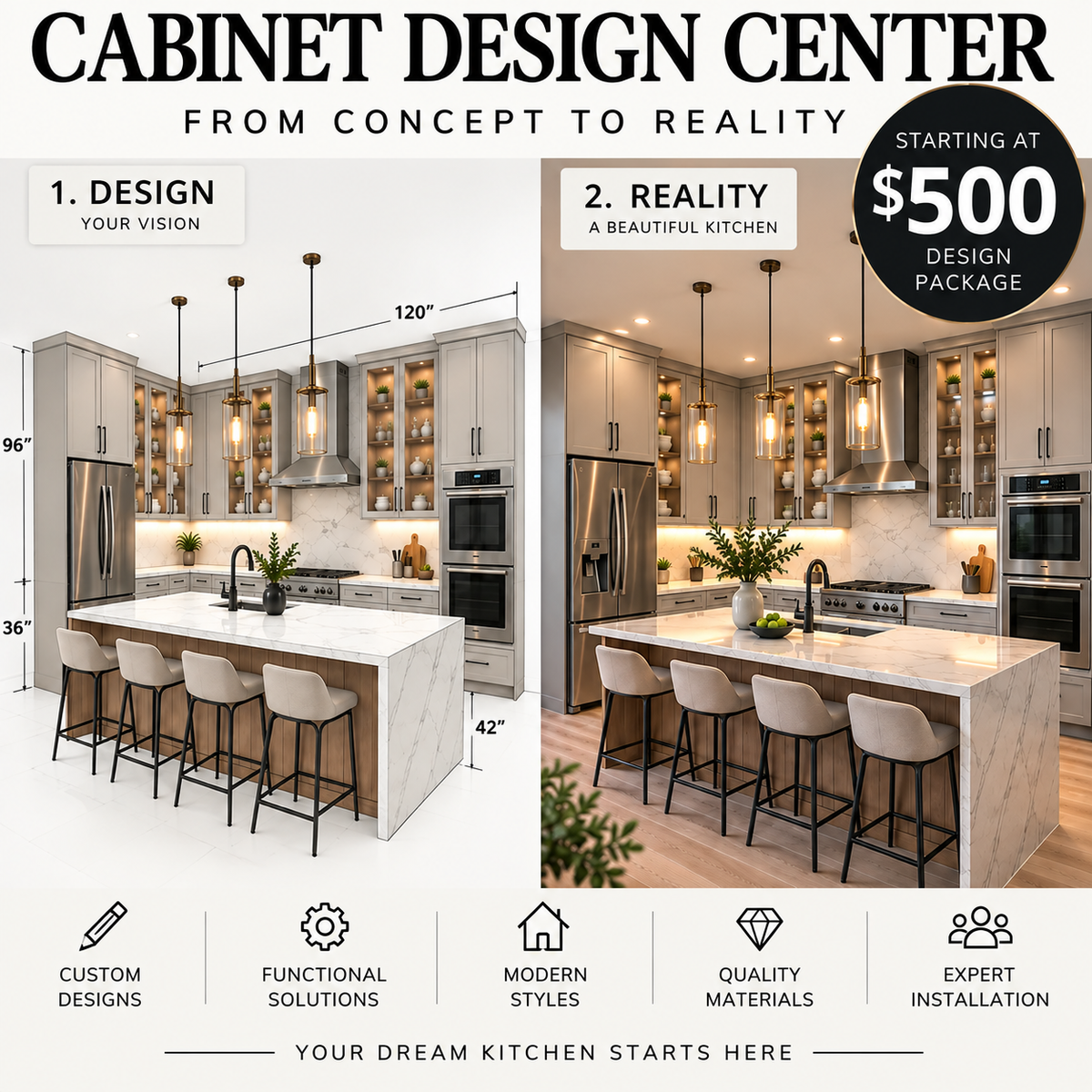CABINET DESIGN CENTER - Starting at $500